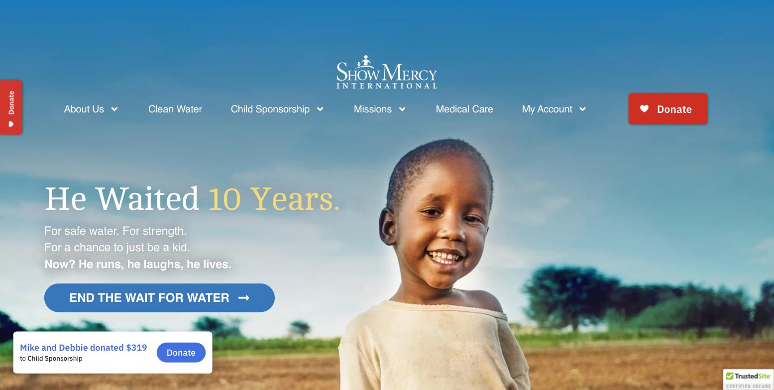 Show Mercy International website